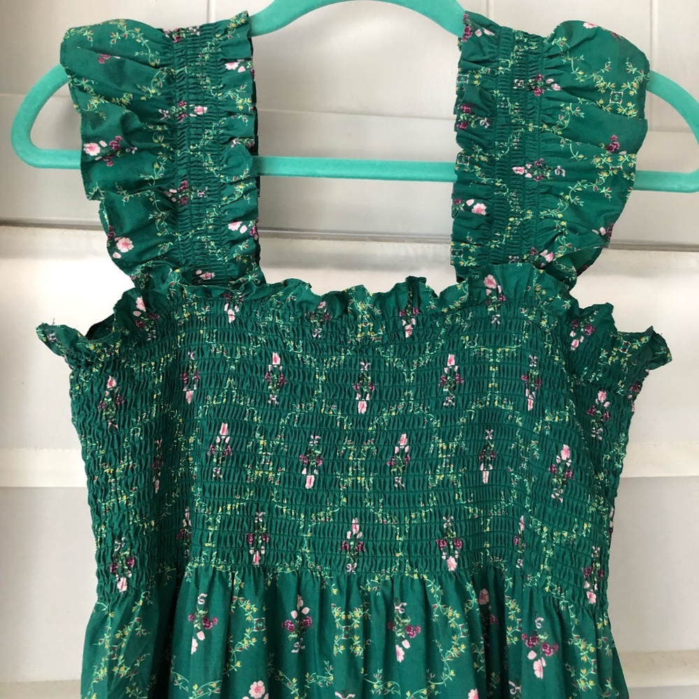 Hill House Home Ellie Nap Dress Emerald Trellis